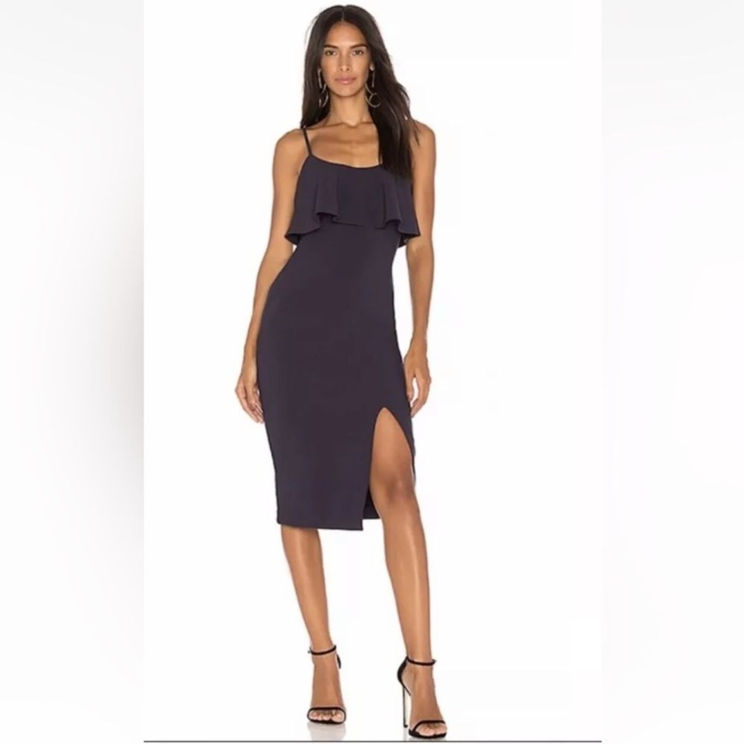 Likely Revolve Dionne Dress Black Bodycon Midi Size 00