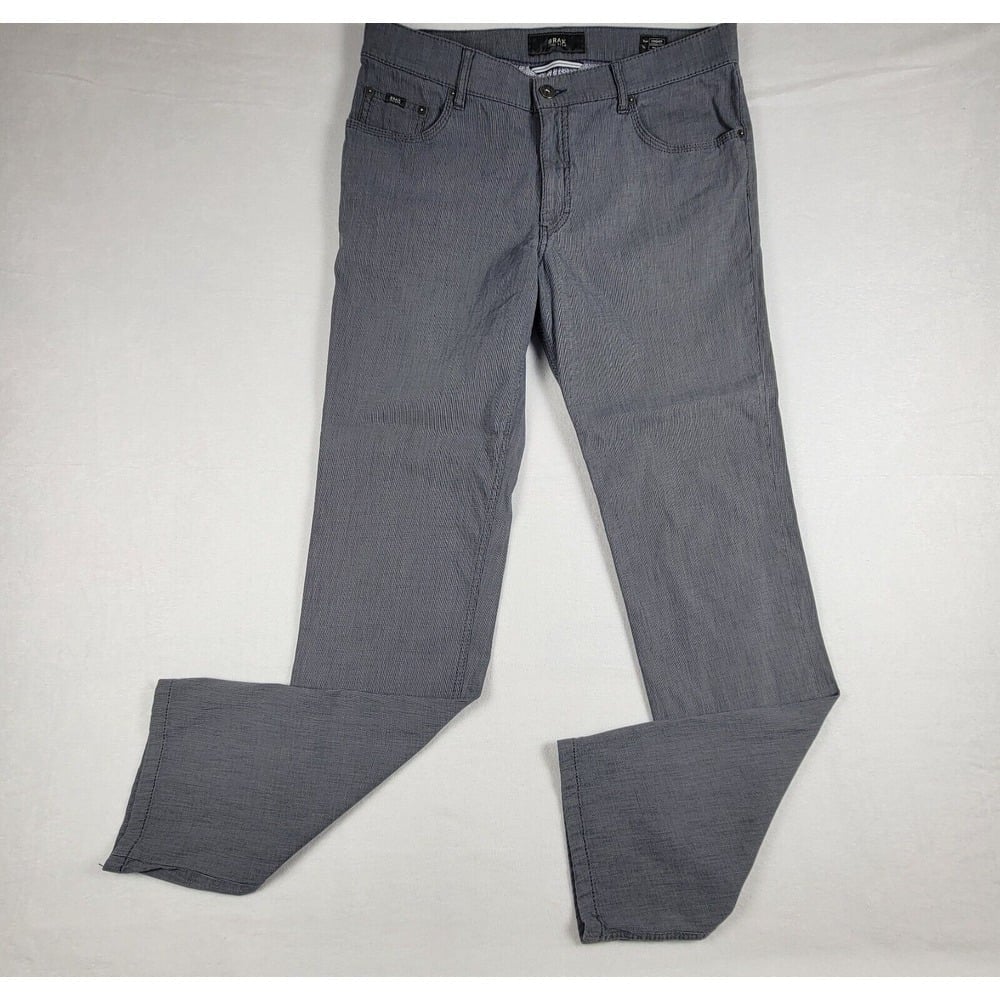 Brax Cooper Fancy Chino Pants Men's 35x32 Gray Feel Good Cotton Lightweight