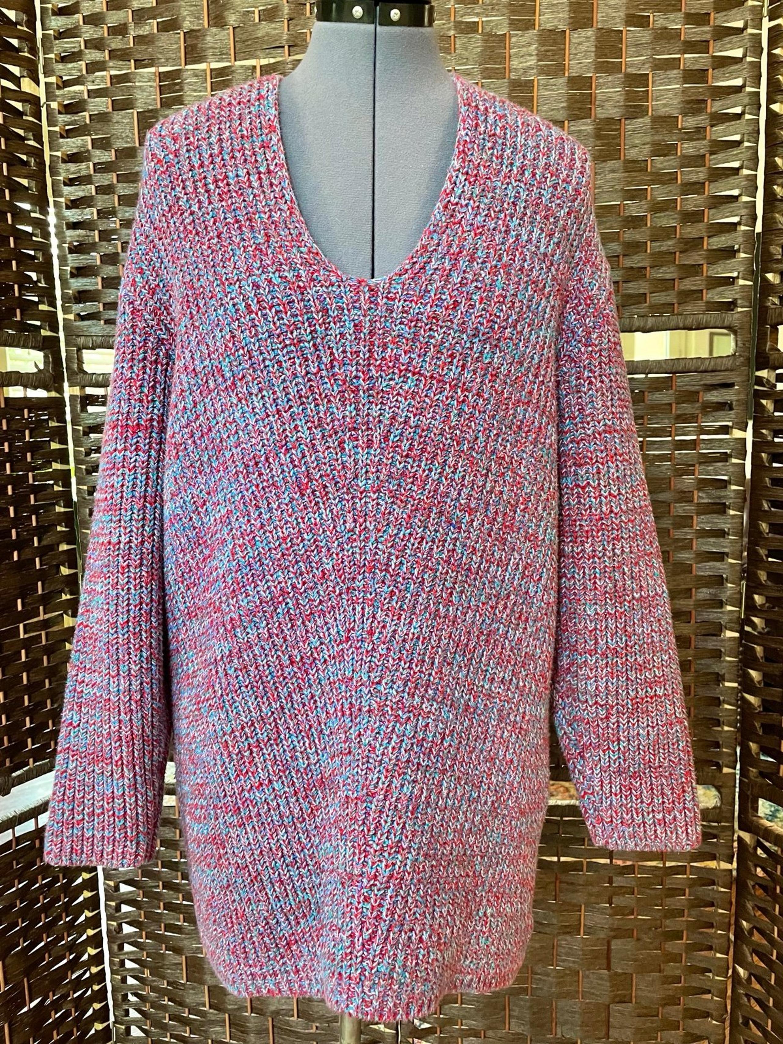 Urban outfitters oversized slouchy knit sweater dress tunic chunky v neck Xs