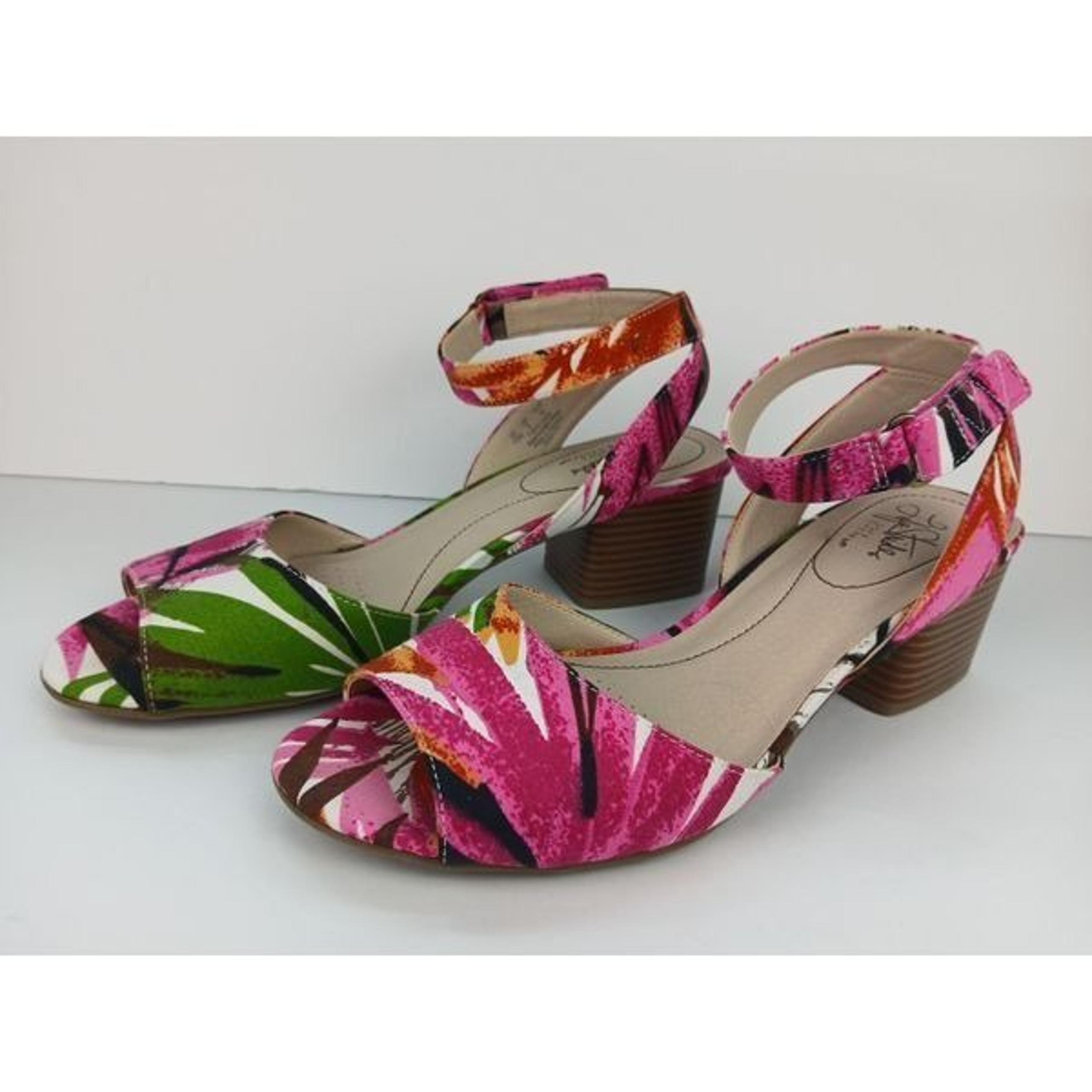 Lifestride Monaco Floral Pink Open Toe Sandal Fabric Women’s Sz 10 F4946F1900