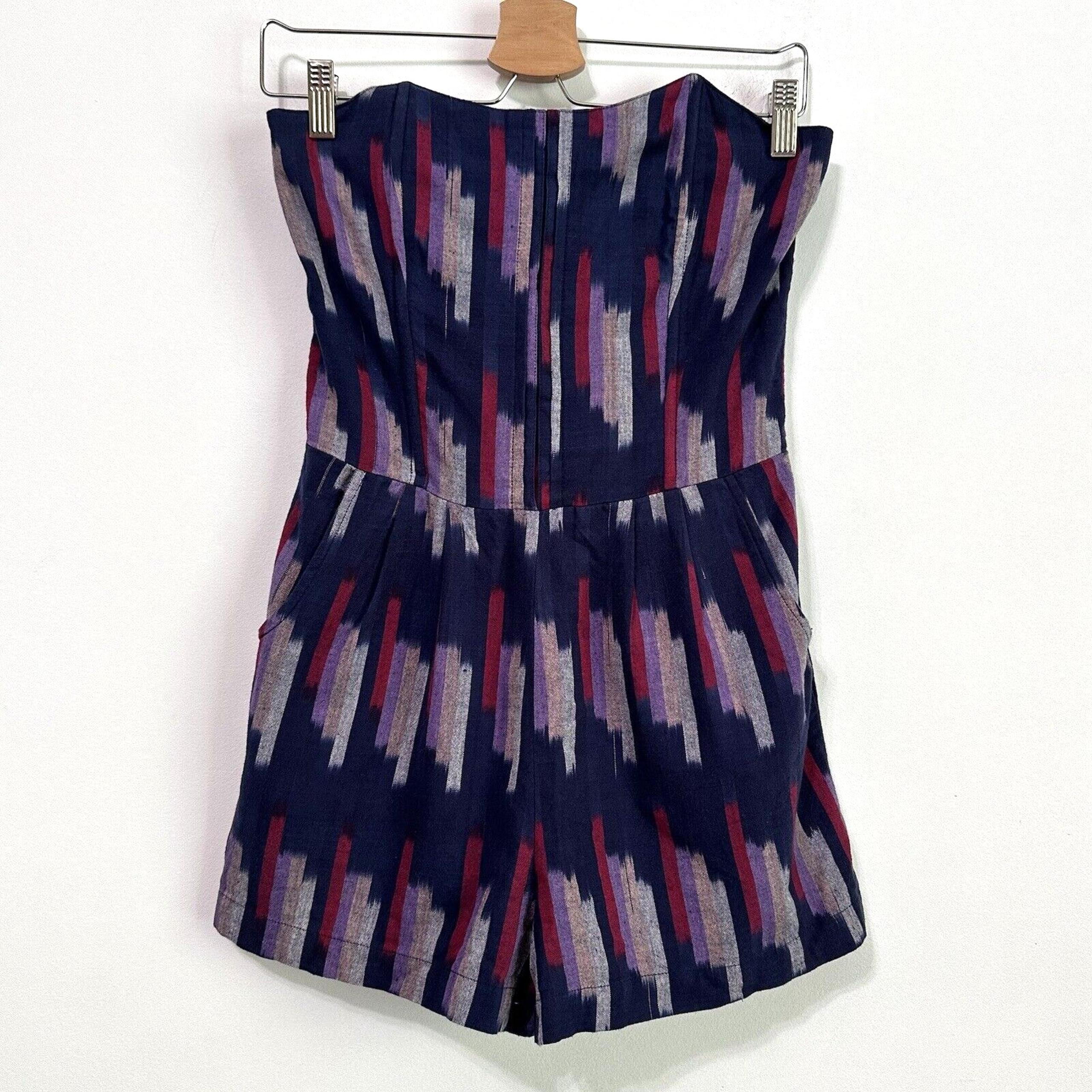 Urban Outfitters Staring At Stars Romper S Strapless Pockets Smocked Summer