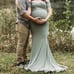 Maternity Dress / Gown, Long, Sage Green