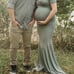 Maternity Dress / Gown, Long, Sage Green