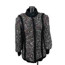Silvercord Vintage Sweater Knit Coat Chunky Lined Womens M Jacket