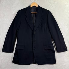 Tom James Holland & Sherry Navy Cashmere Flannel Suit 40R 3-Button Surgeon Cuff