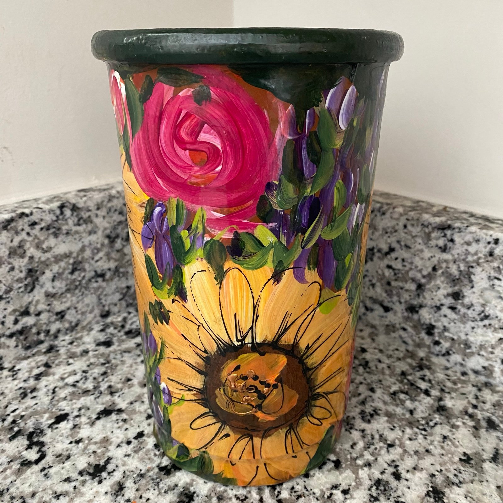 Beth Sartin Pottery Floral Wine Chiller