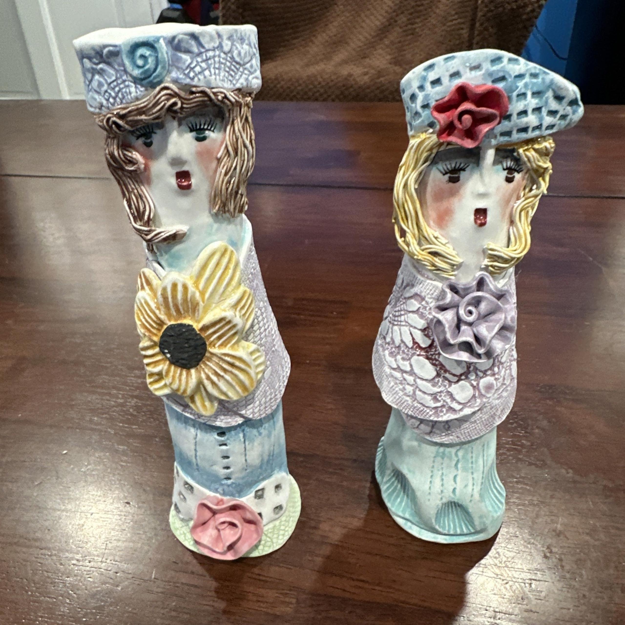 Man and Woman Candlestick Holders Attached by Ellen Williams for Ganz