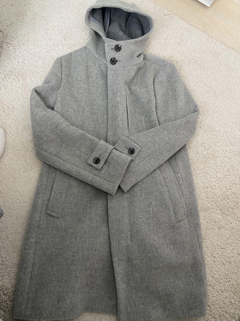 EPoca Uomo Gray Hooded Wool Coat