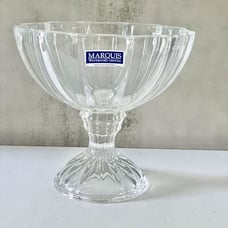 NWL Waterford Marquis Sherwood Footed Clear Crystal Round Bowl Germany 5 H