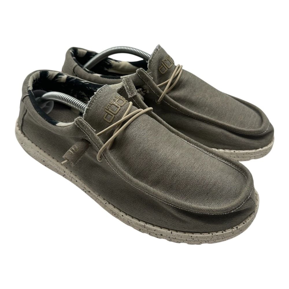 Hey Dude Wally Stretch Shoes Men's Size 12 Beige Tan Slip On Comfort Loafers