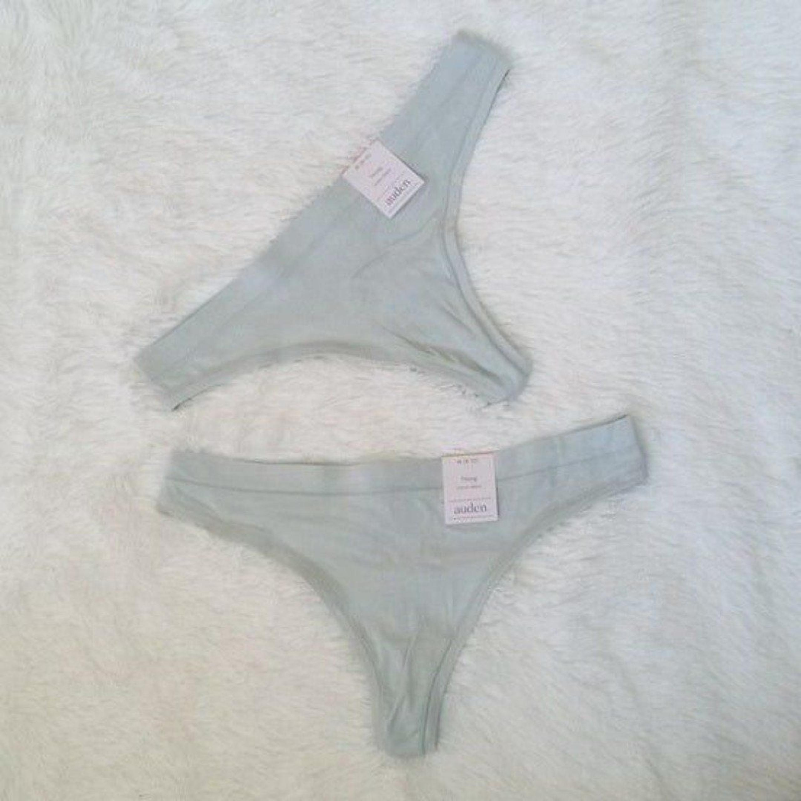 2 - Auden Women's Cotton Blend Thong Underwear Panties (Size M/8-10) Green - NEW