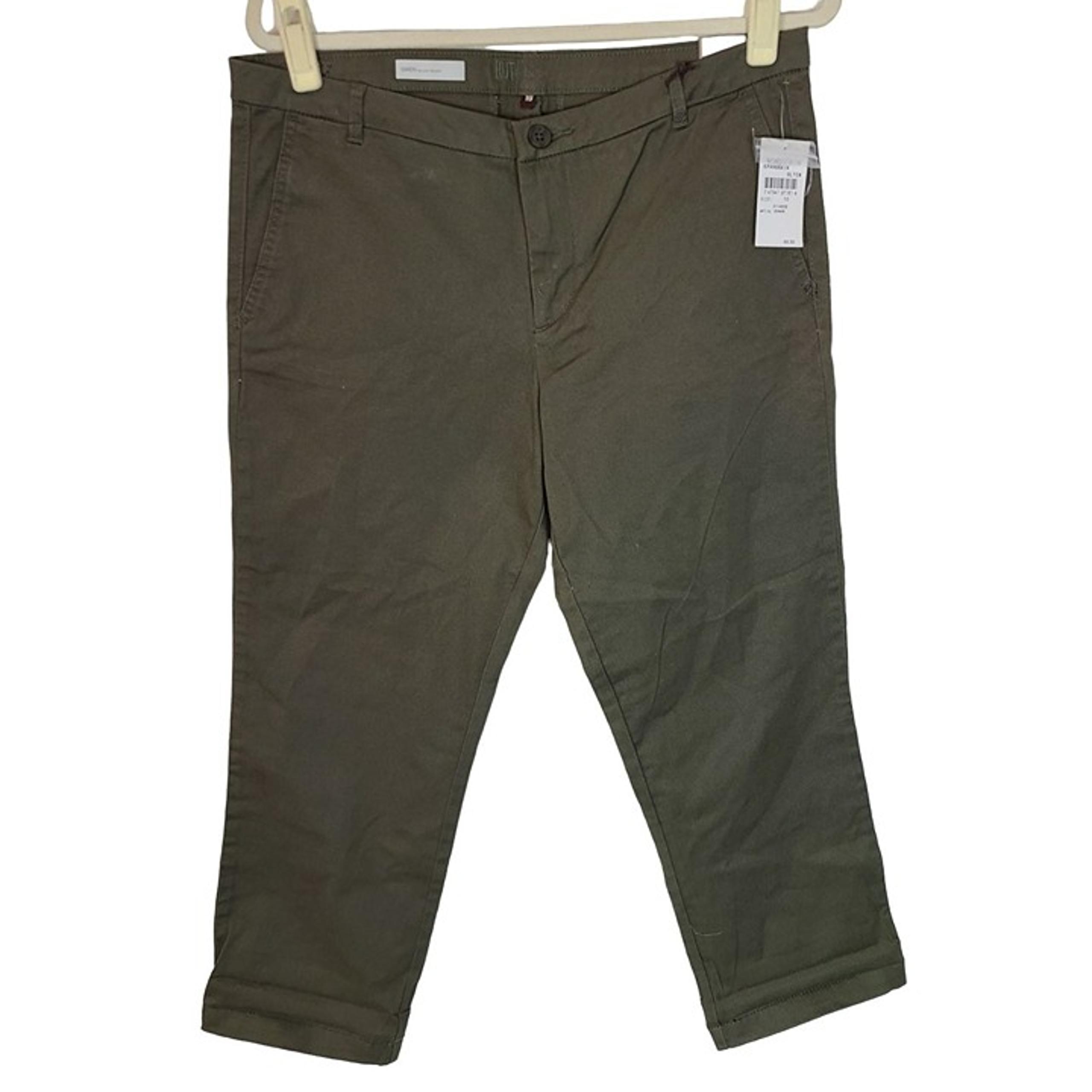 Kut From The Kloth Womens 10 Green Gwen Relaxed Trouser Cropped Pants NWT