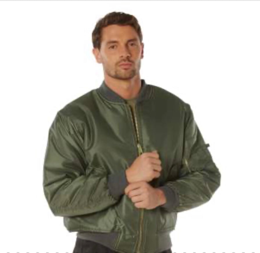Rothco MA-1 Flight Bomber Reversible Jacket Military Size Medium- Sage Green
