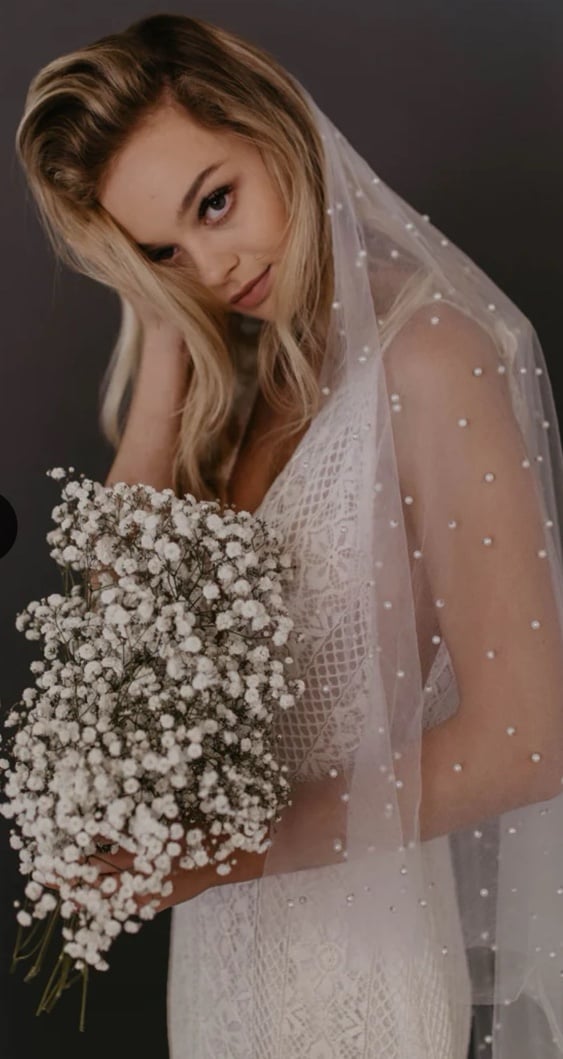 Untamed Petals by Amanda “Jackson Veil” 50” fingertip two tier
