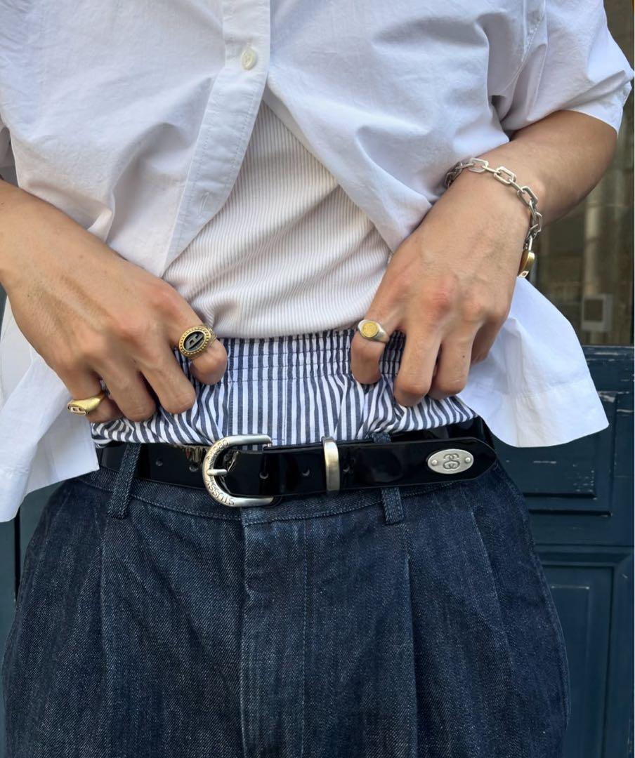 小物 STUSSY PATENT LEATHER BELT S/M STUSSY PATENT LEATHER BELT S/M