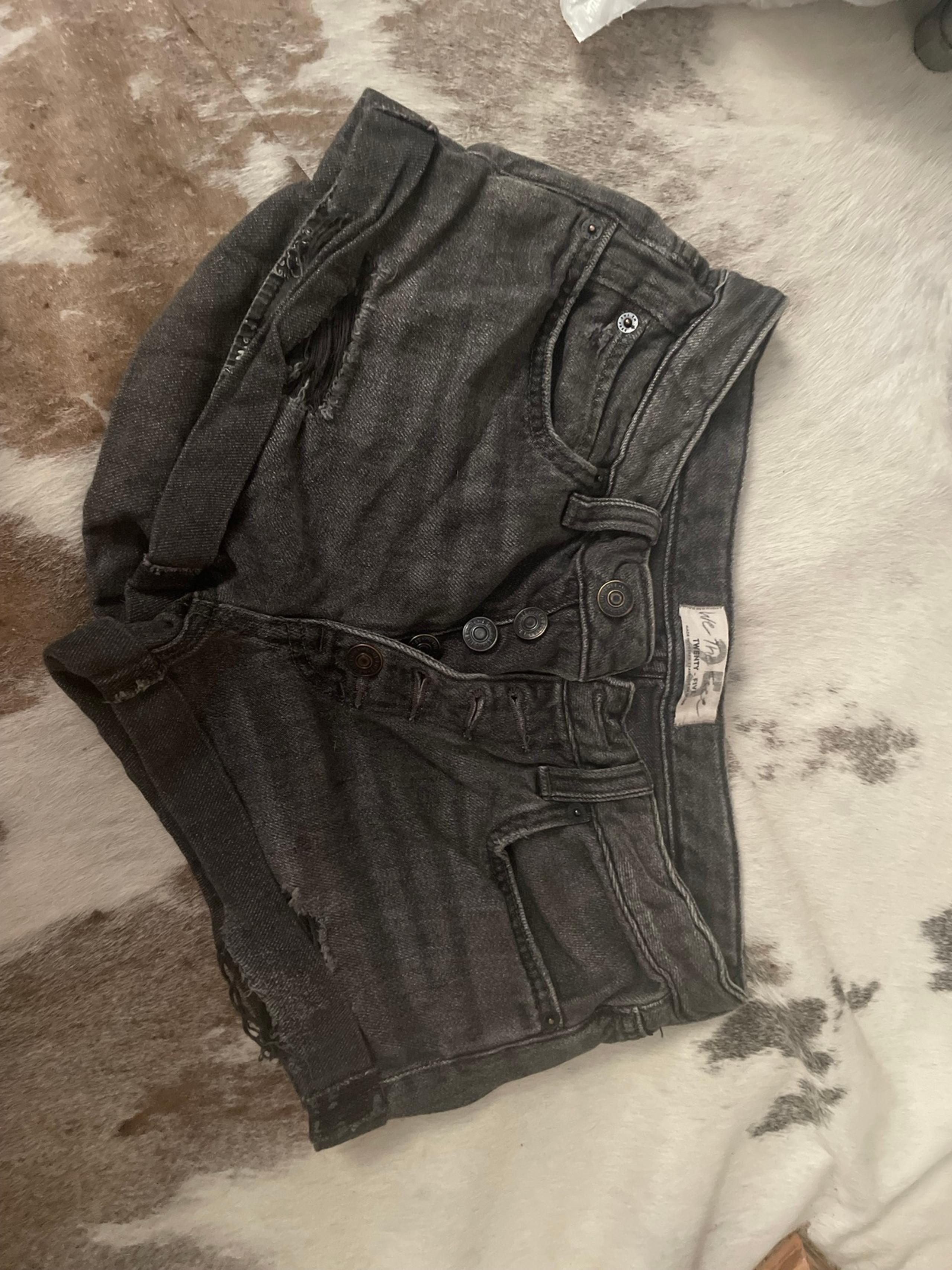 Free People Black Denim Short
