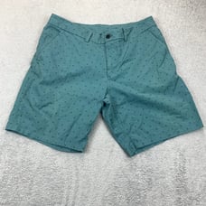 Lululemon Mens 36 The Works Shorts Chino Pattern Casual Teal Green 9” Inseam