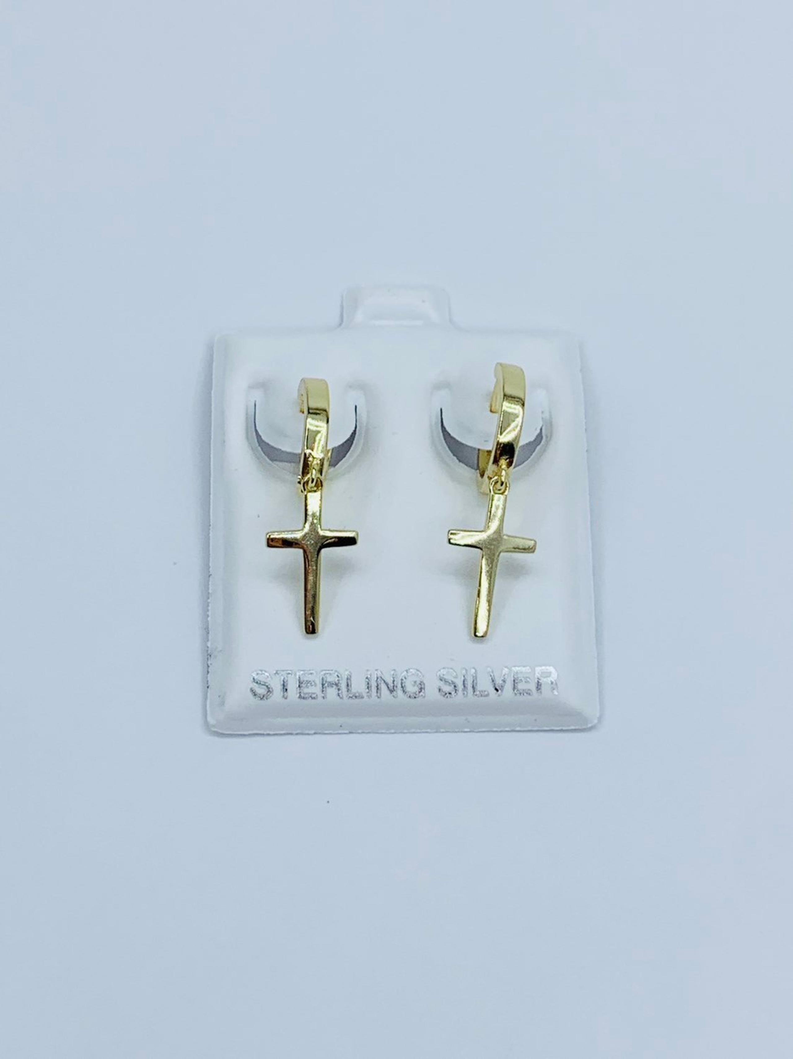 ❤️ 925 Sterling Silver Earrings men gold plated
