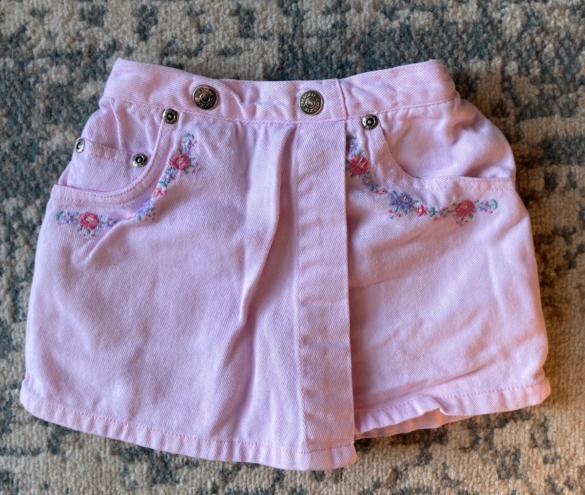 Vintage Cherokee Skirt Skort Toddler Kids Pink Floral