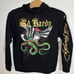 Ed Hardy Pullover Hoodie Mens L Black Eagle Snake Print Long Sleeve Comfort