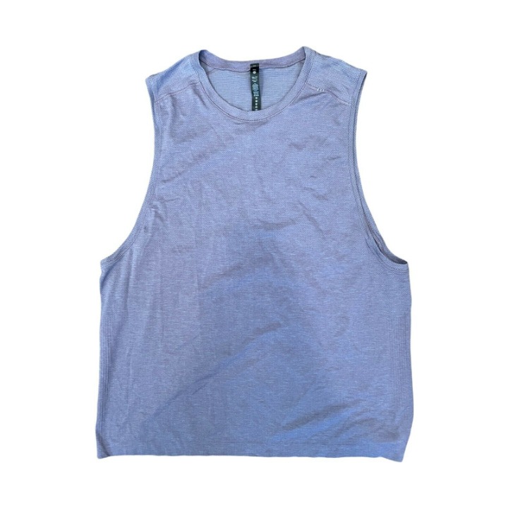 Lululemon Men's XXL Sleeveless Purple Gray Workout Shirt Top Moisture Wicking