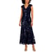 NWT Alex Evenings Petite Sequin V-Neck Fit & Flare Gown size 4P