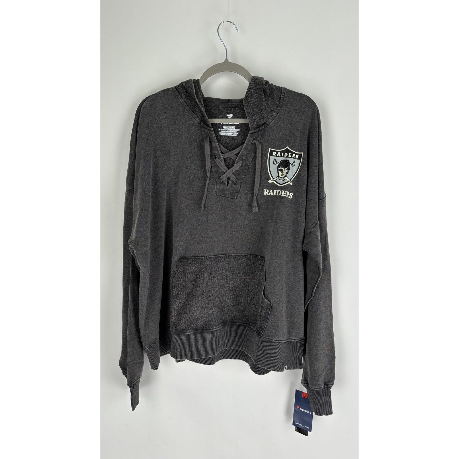 Fanatics Las Vegas Raiders NFL Heritage French Terry Hoodie Womens 2X Grey New