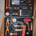 Tool Set with Drill, Cordless Hammer Drill Tool Kit 110Pcs Household