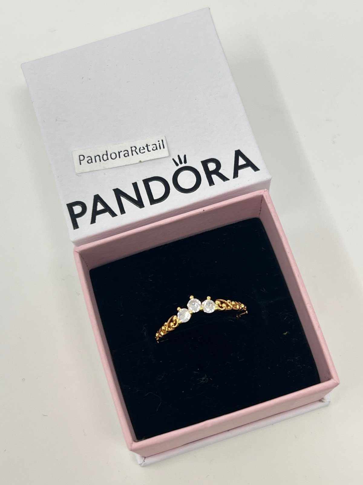 *Brand New* Pandora Gold Regal Swirl Tiara Ring With Box