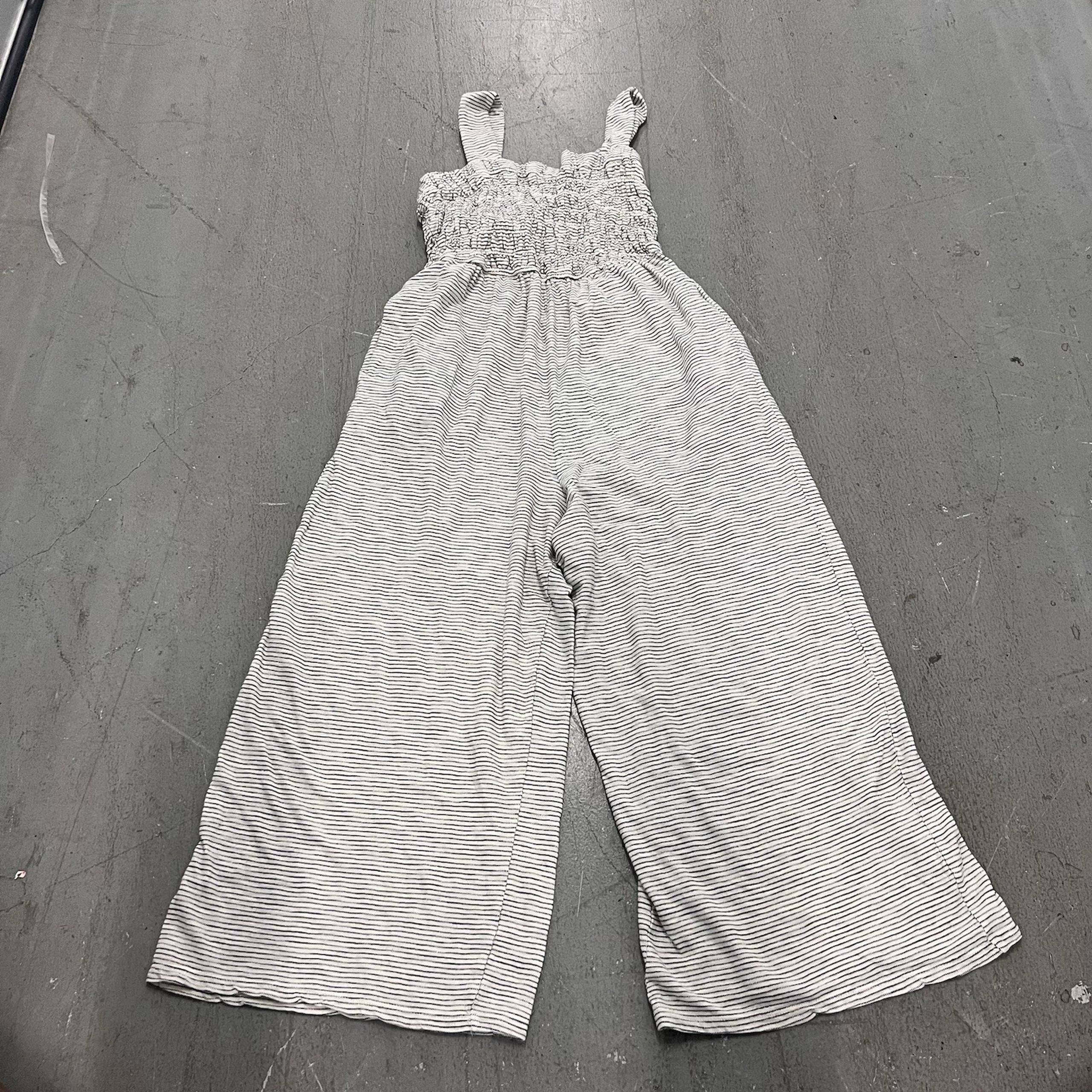American Eagle White Romper Jumpsuit Preppy Stripe Scoop Neck Women's Large