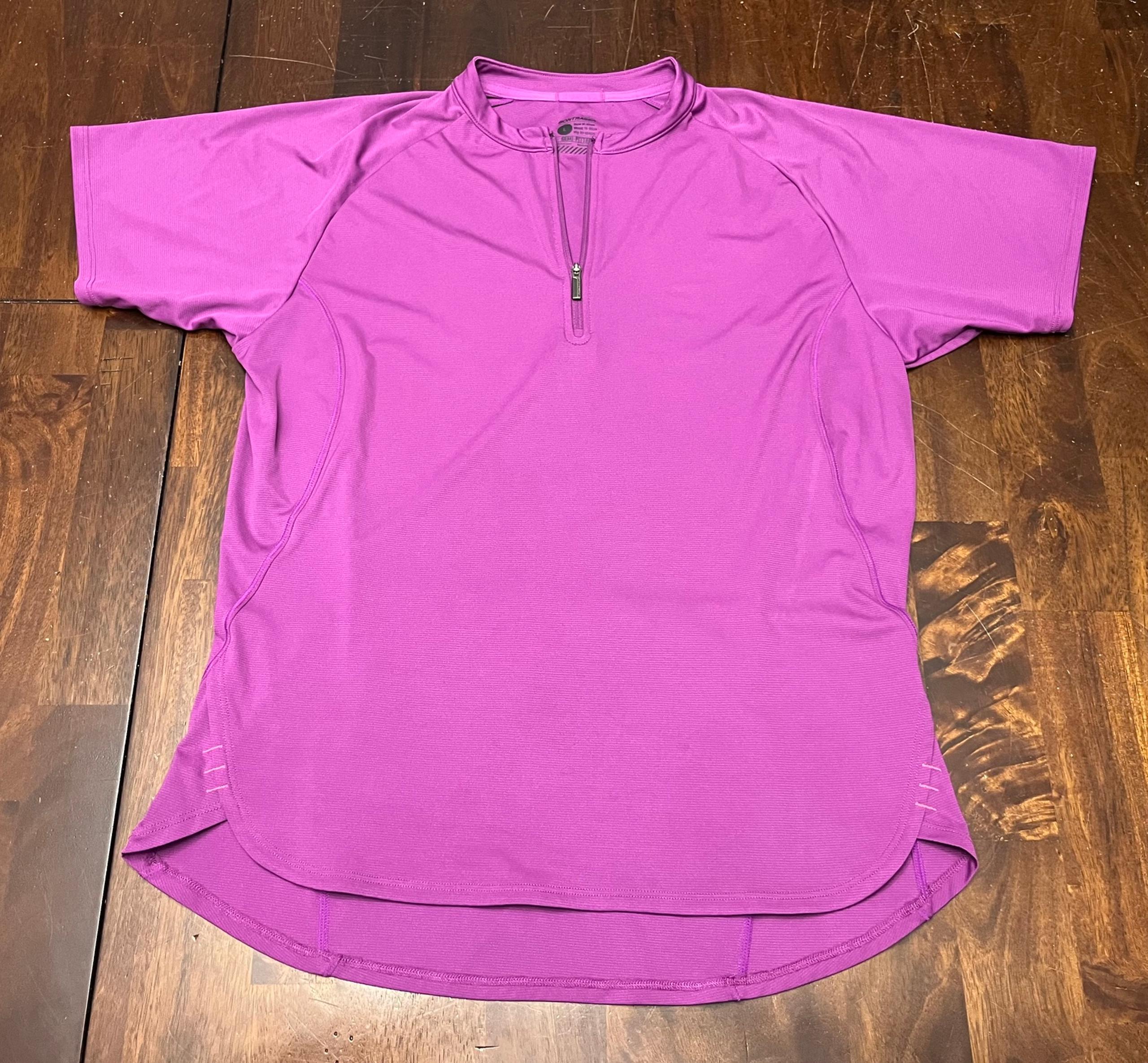 Bontrager Semi-Fitted 1/4 Zip Purple Short Sleeve Cycling Shirt Size Large