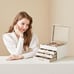 Jewelry Box with Glass Lid, 4-Layer Jewelry Organizer