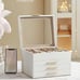 Jewelry Box with Glass Lid, 4-Layer Jewelry Organizer
