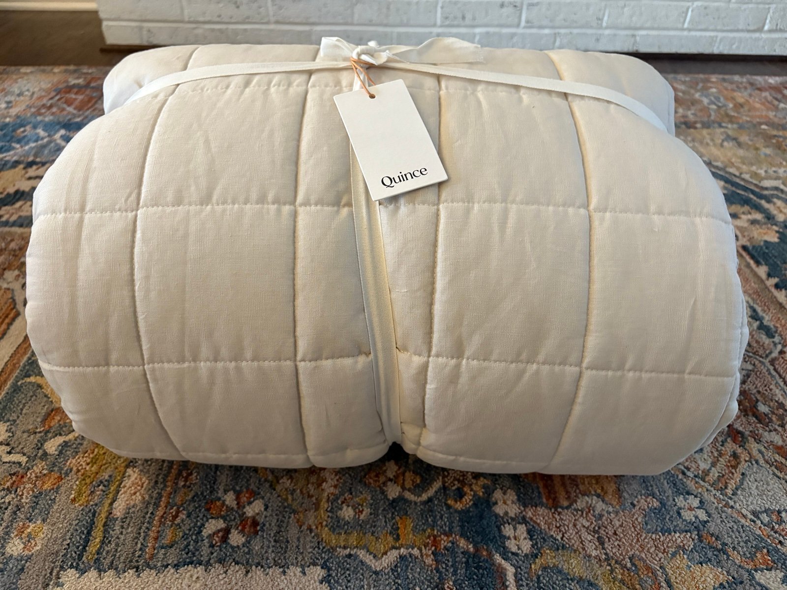 KING Quince European Linen Box Quilt Set FREE SHIPPING
