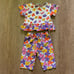 California Cargo Vintage Girls Floral 100% Cotton Top and Bottom Set Size 6