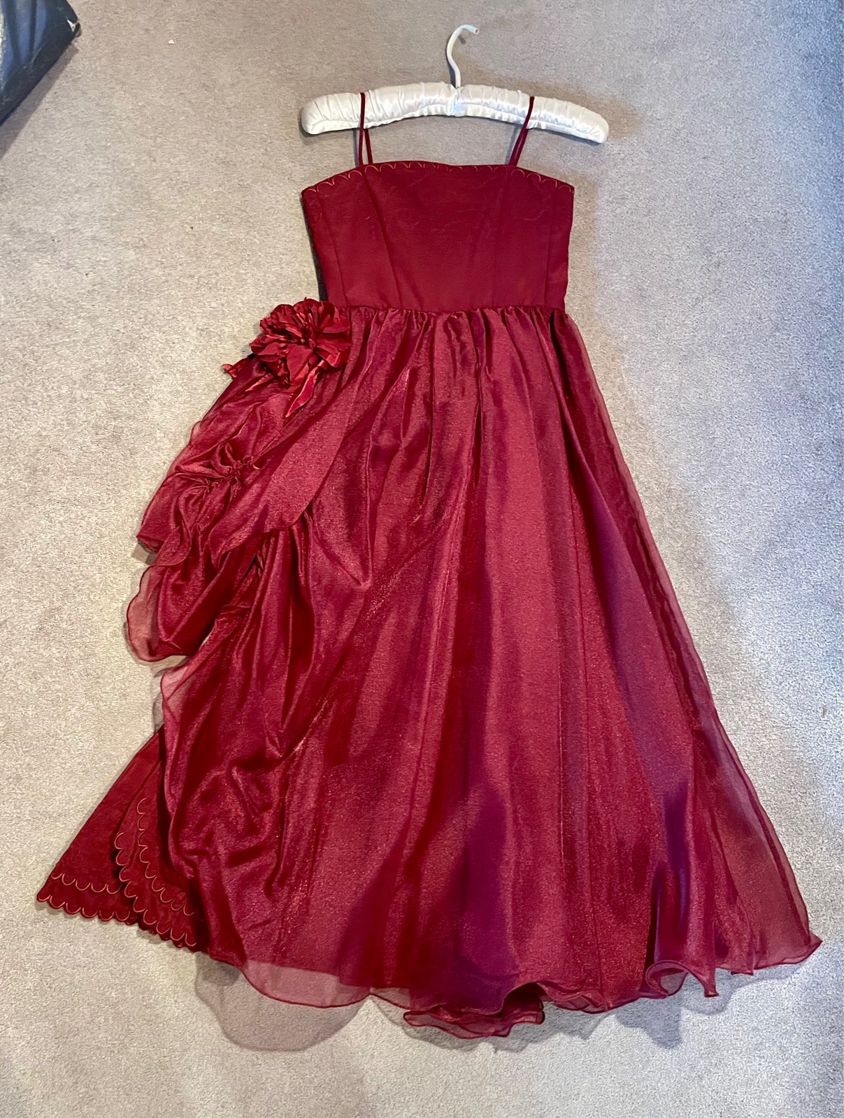 LIKE NEW - Kids Holiday Flower Girl Maroon Formal Dress