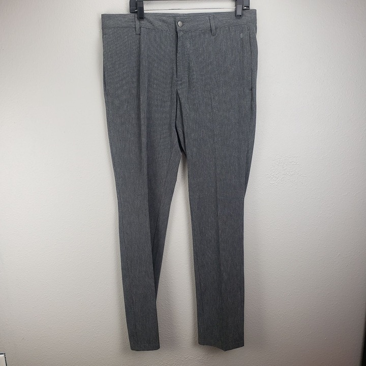 Adidas Men's Size 33x34 Crosshatch Golf Pants Charcoal Black Pleat Front New