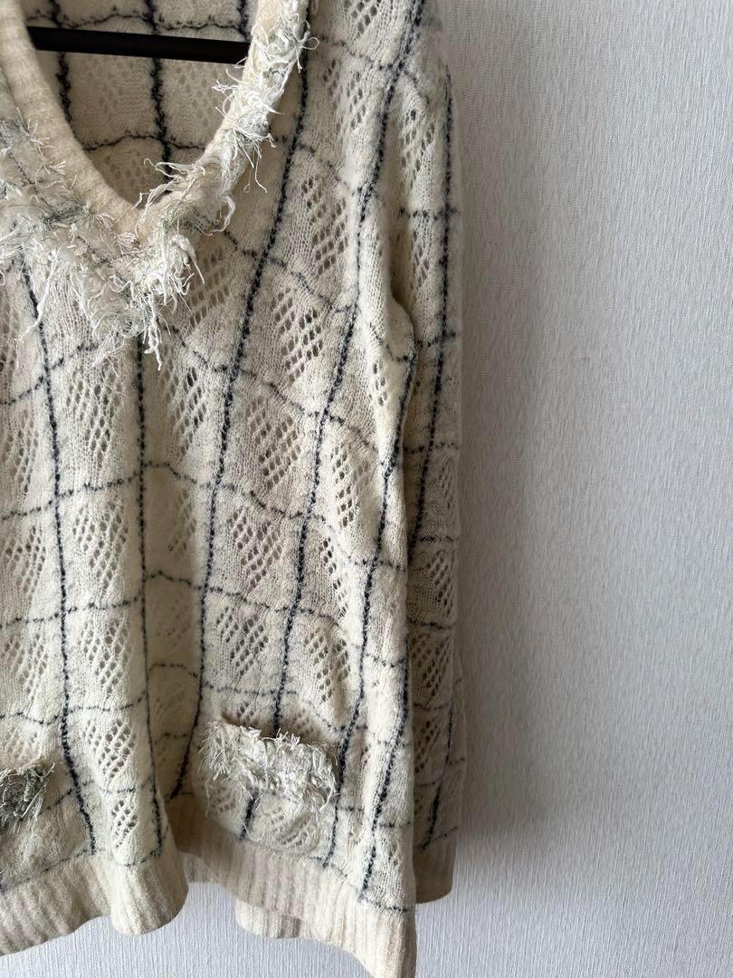 CHANEL Fringe Coco Mark Knit Other