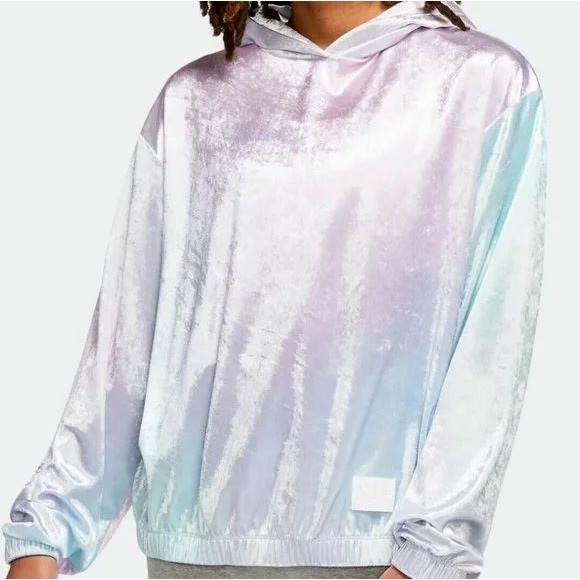 Liquidation Sale - Nike Lush Velour Pullover Hoodie Women XS Oversized Workout Fitness Athleisure - Curbside Pickup Crazy Deal-O-Rama:£27[hoWomen_4883802ua]