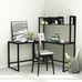 55 L-Shaped Desk Corner Computer Desk Writing Workstation Table w/Hutch Black