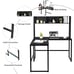 55 L-Shaped Desk Corner Computer Desk Writing Workstation Table w/Hutch Black