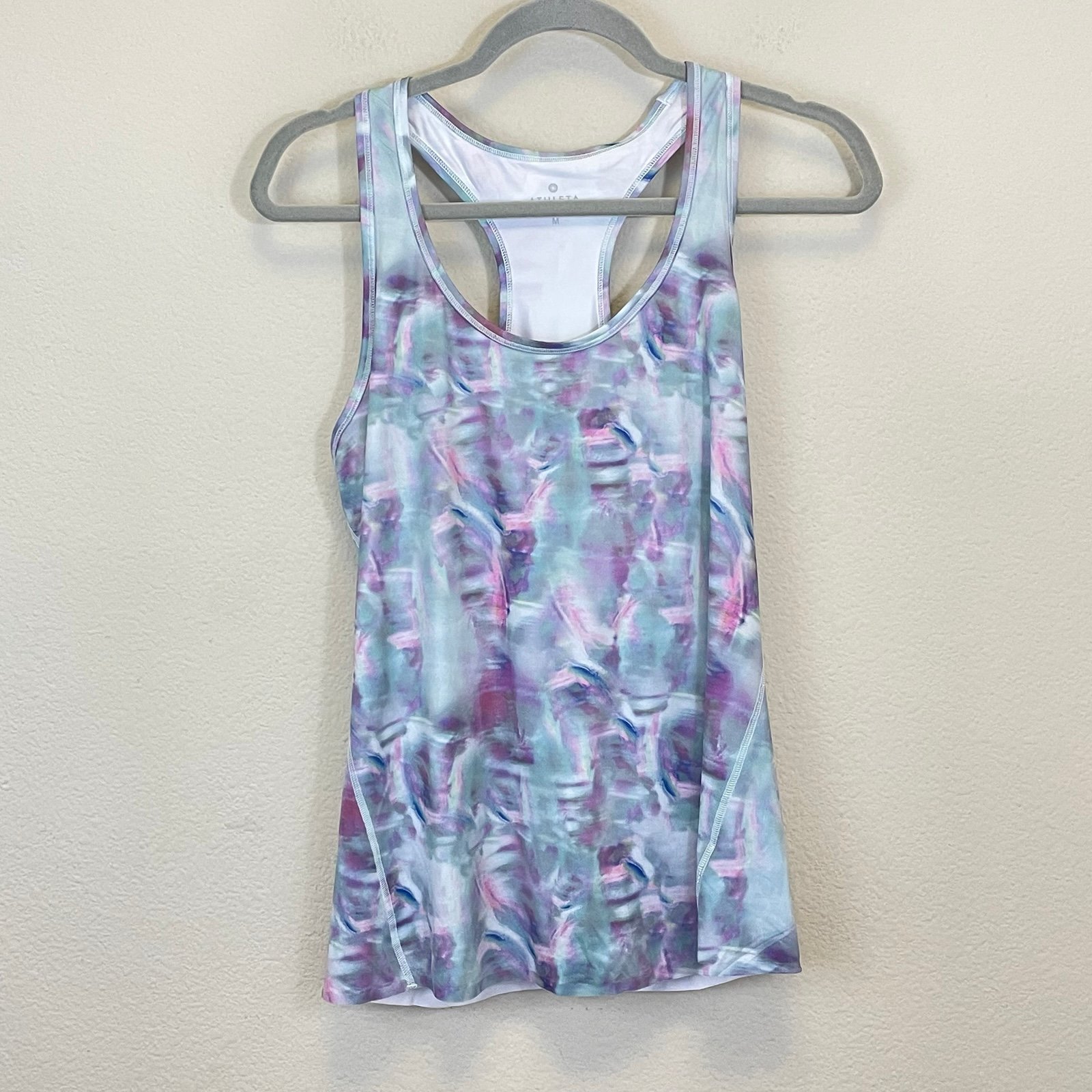 Athleta Iridescent Tie Dye Tulip Back Chi Tank Top Size M