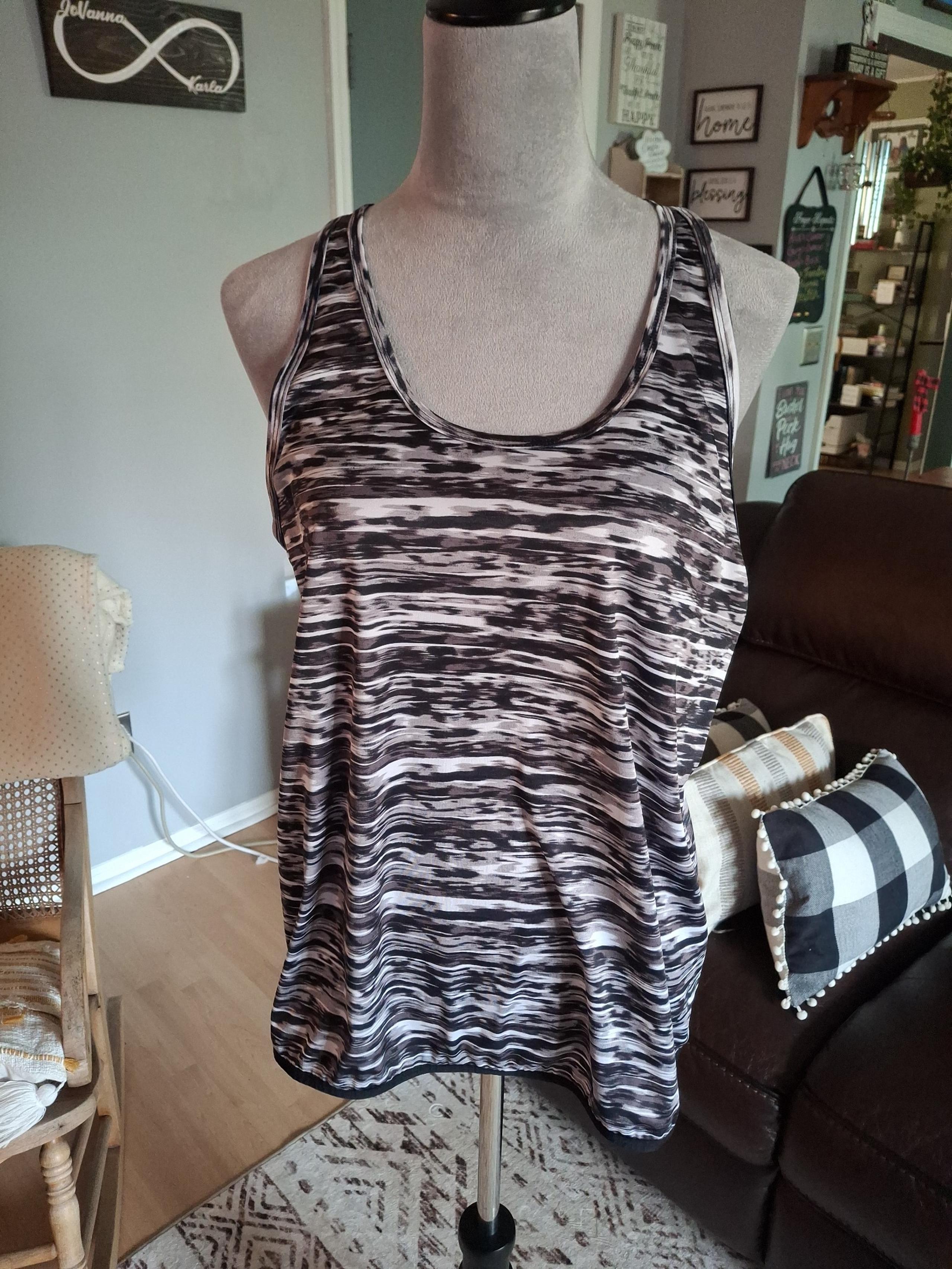 Women's Tek Gear Athletic Rackback Tank Top Size XL BLK, WHT,& GRAY