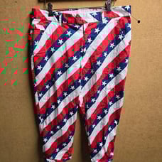 Royal and Awesome Golf Knickers Pars and Stripes USA Flag Waist 36
