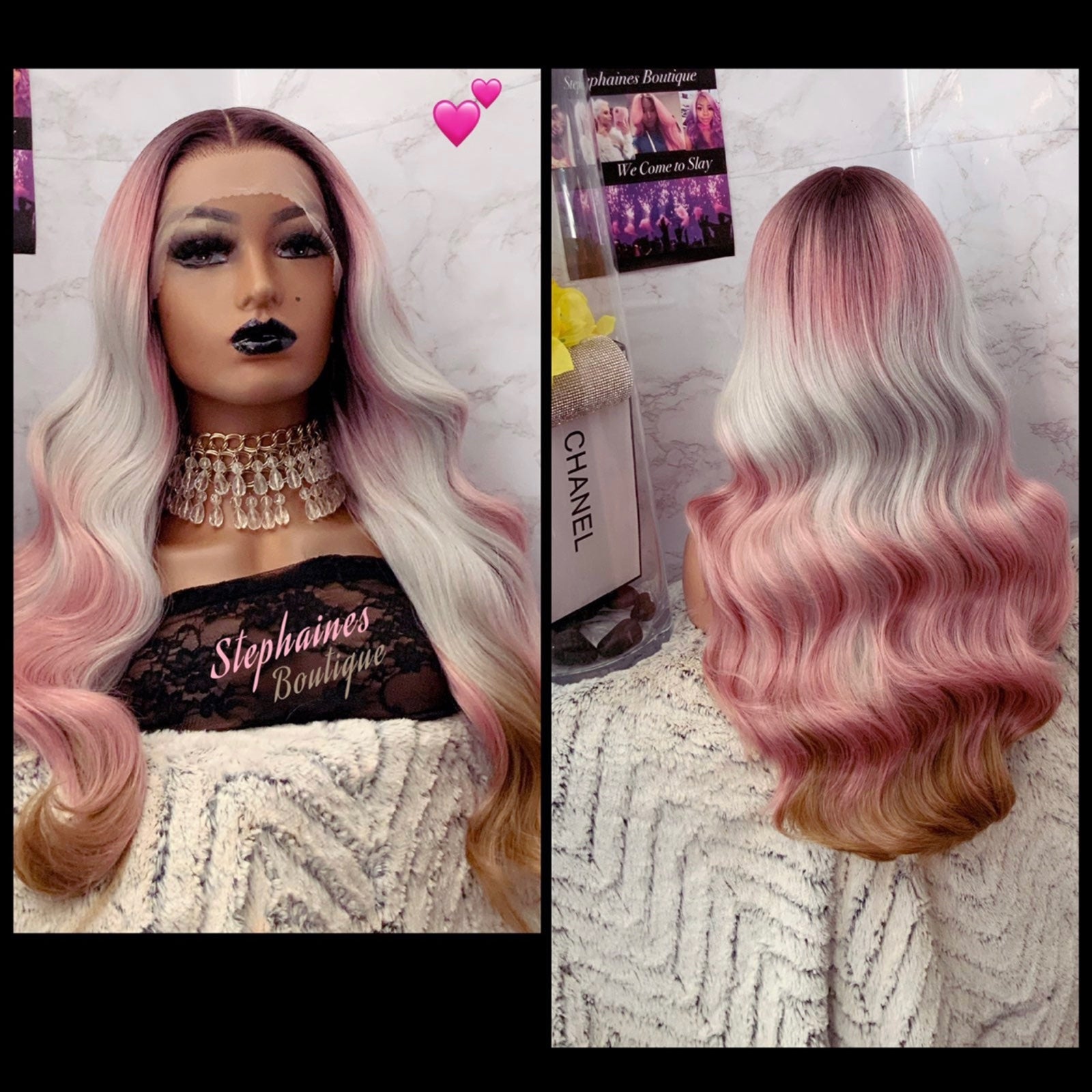 Human Hair blended lace front wig