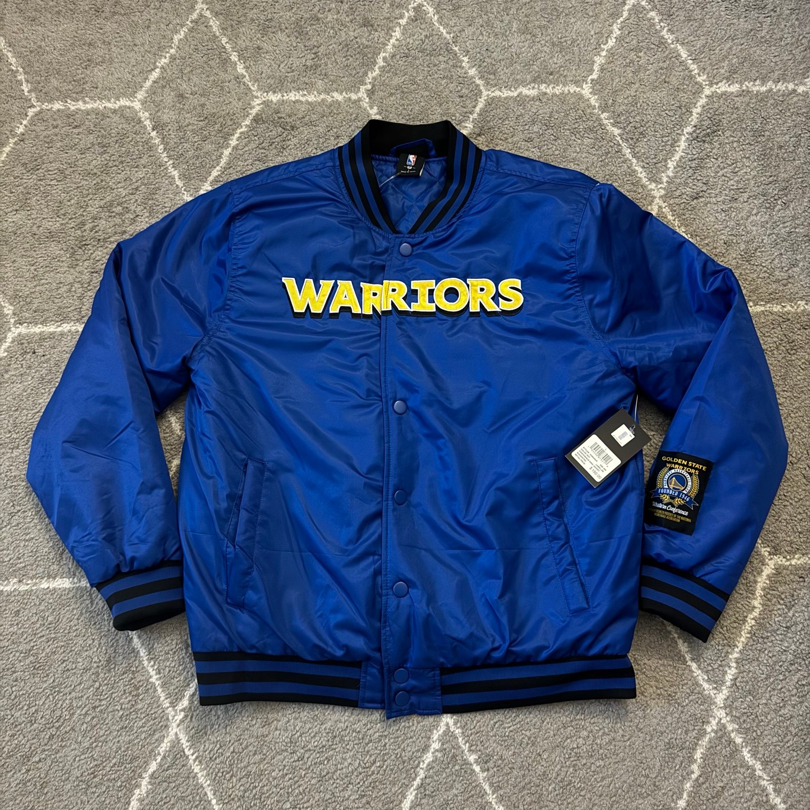 NEW W TAGS Retro Golden State Warriors Satin Jacket NBA / Medium / MSRP 150