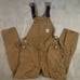 Carhartt Overalls Men's Size 38x34 Duck Canvas Brown Bib Double Knee R01 BRN