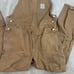 Carhartt Overalls Men's Size 38x34 Duck Canvas Brown Bib Double Knee R01 BRN