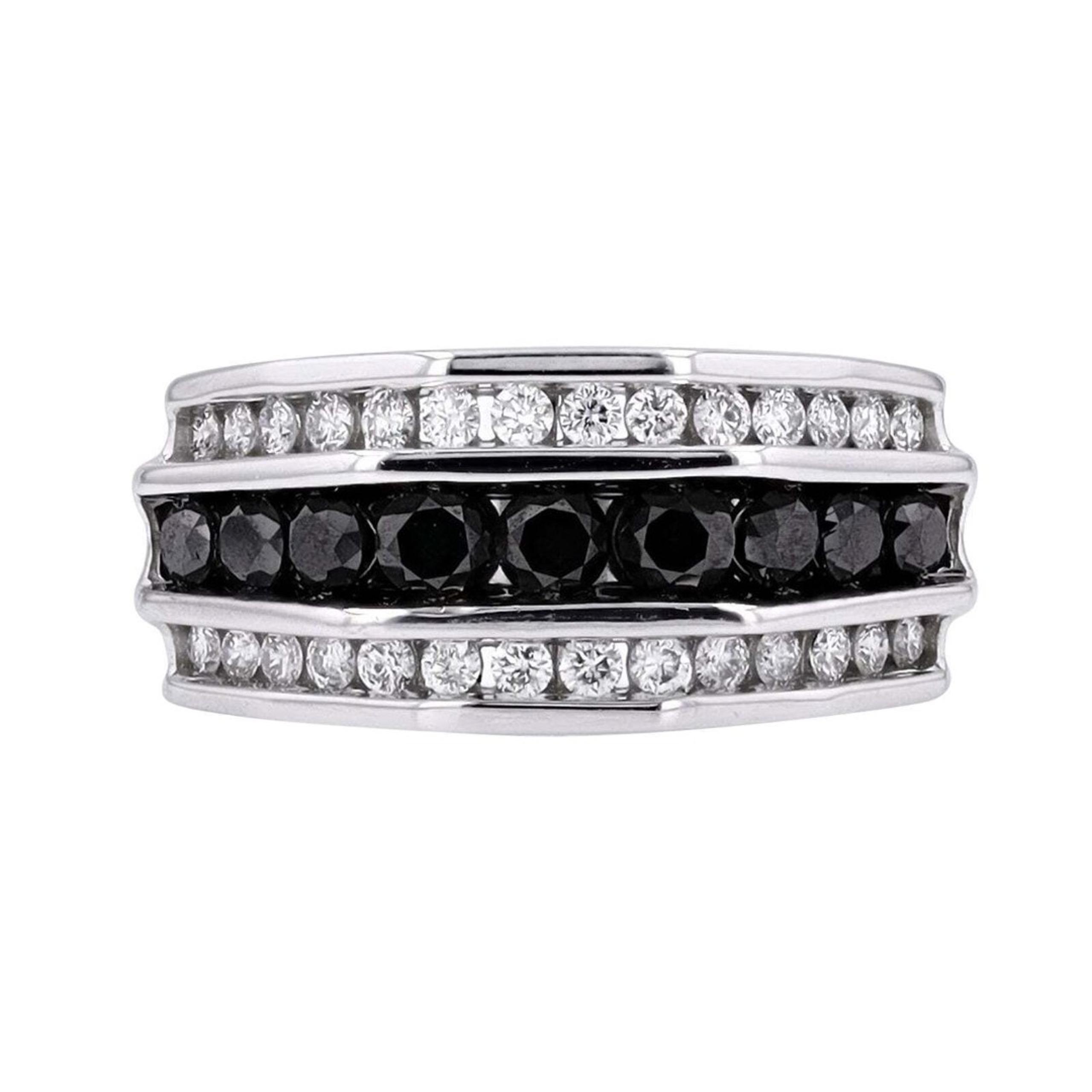 2.00 CT 10K White Gold Mens Natural Diamond Fancy Band Ring Size 10