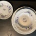Vintage WALBRZYCH POLAND EMBOSSED VIOLET DINNERWARE SERVICE FOR 4